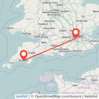 Surbiton Plymouth bus map