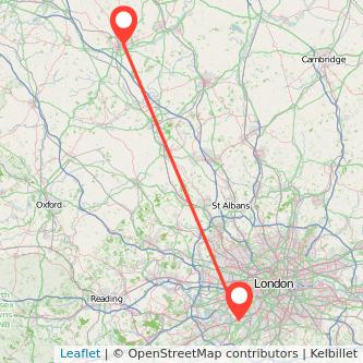 Surbiton Northampton bus map