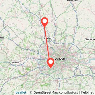 Surbiton Luton bus map