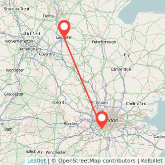 Surbiton Leicester bus map