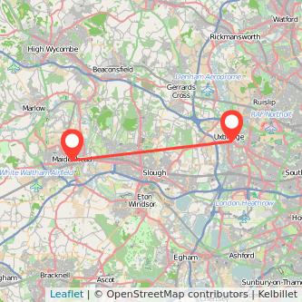 Uxbridge Maidenhead bus map