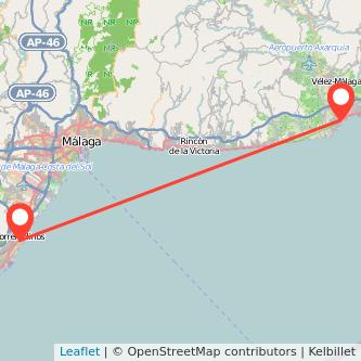 Mapa del viaje Torre del Mar Torremolinos en bus