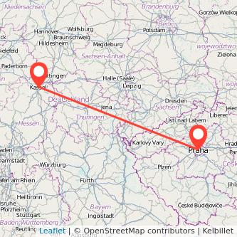 Prag Kassel Mitfahrgelegenheit Karte
