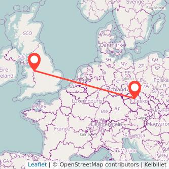 Prague Wrexham train map