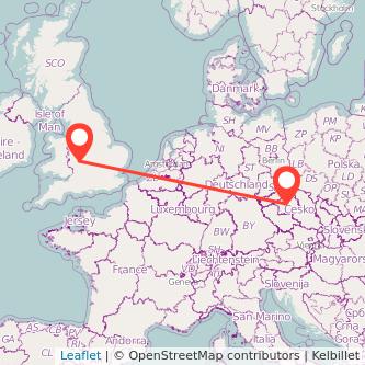 Prague Worcester bus map