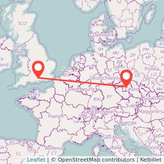 Prague Winchester train map