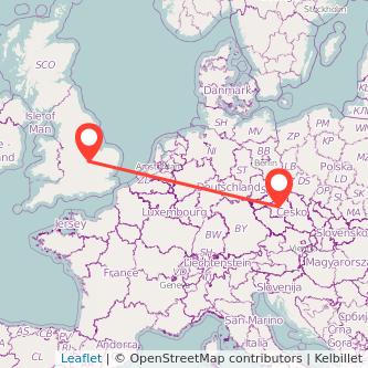 Prague Wellingborough train map