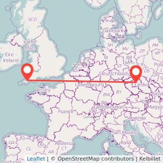 Prague Truro train map