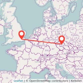 Prague Tonbridge train map