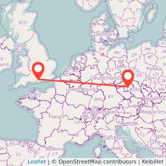 Prague Southampton bus map