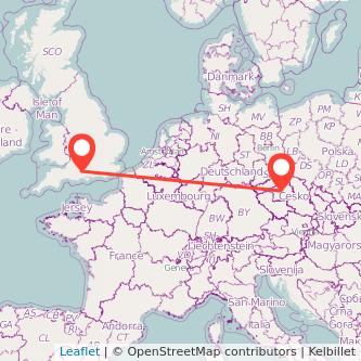 Prague Salisbury train map