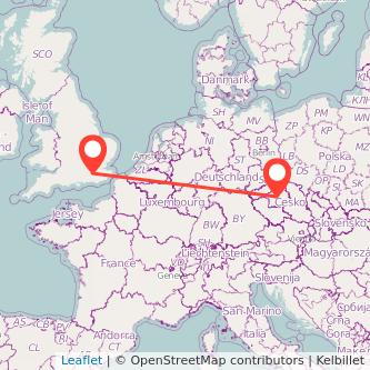 Prague Redhill train map