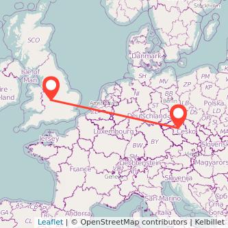 Prague Redditch train map