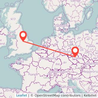 Prague Nottingham bus map