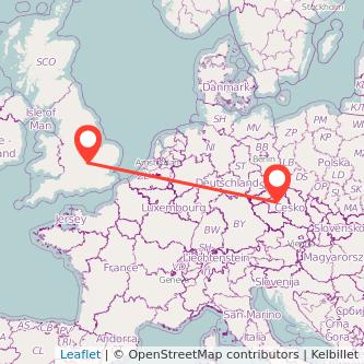 Prague Milton Keynes bus map