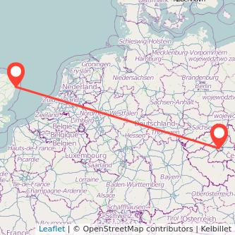 Prague Lowestoft train map