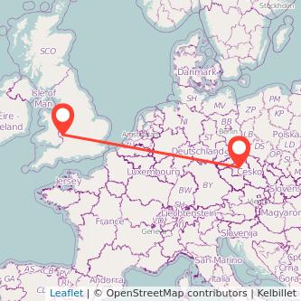 Prague Hereford bus map