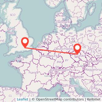 Prague Guildford train map