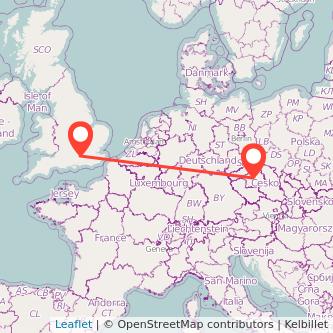 Prague Farnborough train map