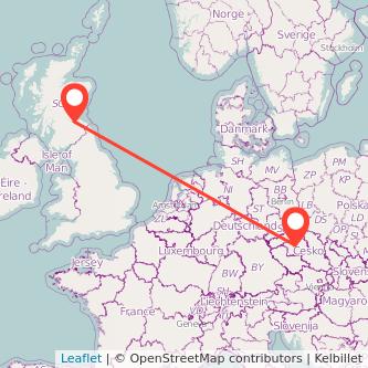 Prague Edinburgh train map