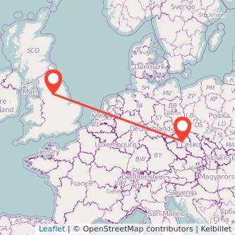 Prague Dewsbury train map