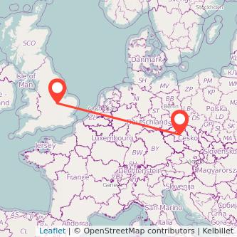 Prague Corby bus map