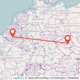 Prague Brussels train map