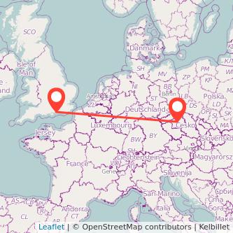 Prague Chichester train map