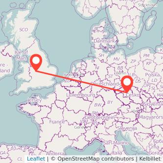 Prague Birmingham train map