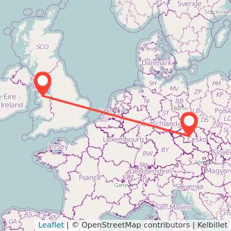 Prague Bangor train map