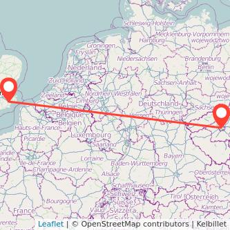 Prague Ashford train map