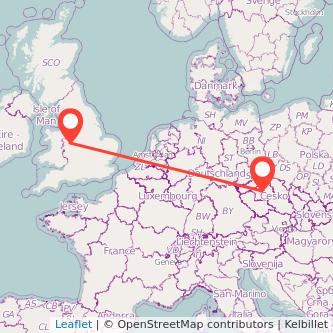 Prague Telford train map