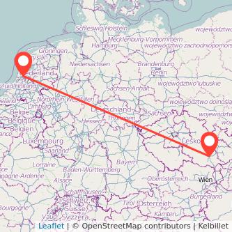 Brno Amsterdam train map