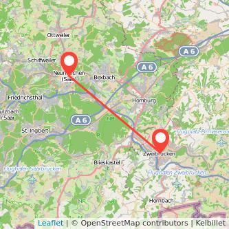 Zweibrücken Neunkirchen Mitfahrgelegenheit Karte