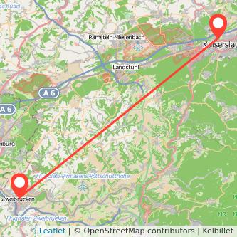 Zweibrücken Kaiserslautern Mitfahrgelegenheit Karte