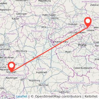 Zittau Stuttgart Mitfahrgelegenheit Karte
