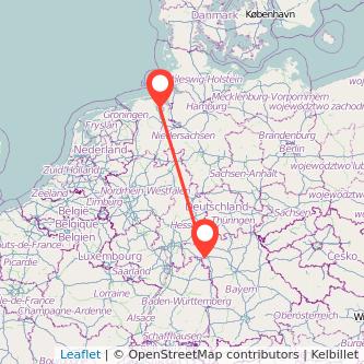 Würzburg Wilhelmshaven Mitfahrgelegenheit Karte