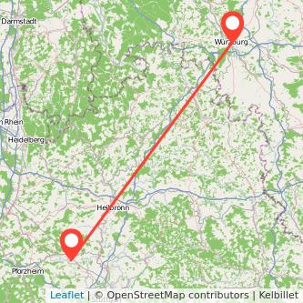 Würzburg Vaihingen an der Enz Bahn Karte