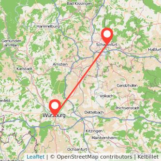 Würzburg Schweinfurt Mitfahrgelegenheit Karte