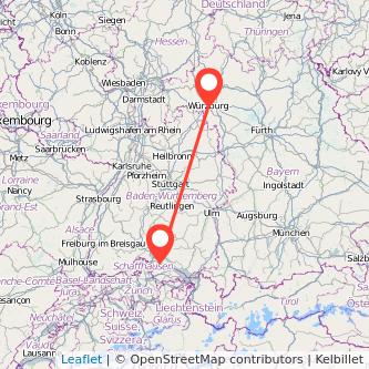 Würzburg Radolfzell am Bodensee Mitfahrgelegenheit Karte