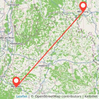 Würzburg Pforzheim Bahn Karte