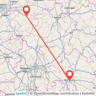 Würzburg Meschede Mitfahrgelegenheit Karte