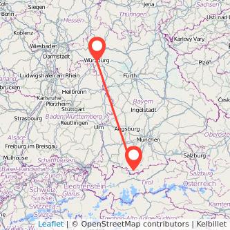 Würzburg Garmisch-Partenkirchen Bahn Karte