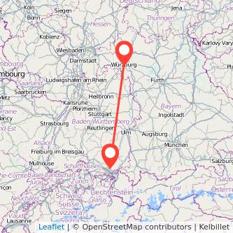 Würzburg Friedrichshafen Mitfahrgelegenheit Karte