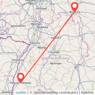 Würzburg Freiburg im Breisgau Bahn Karte