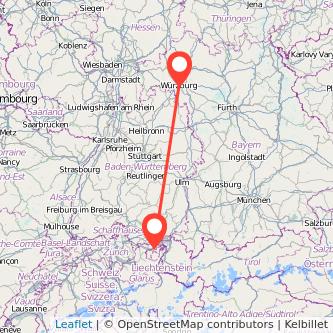 Würzburg St Gallen Mitfahrgelegenheit Karte