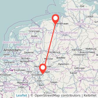 Wuppertal Wilhelmshaven Mitfahrgelegenheit Karte