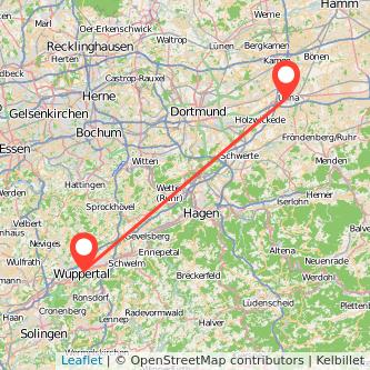 Wuppertal Unna Mitfahrgelegenheit Karte
