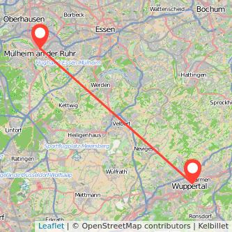 Wuppertal Mülheim an der Ruhr Mitfahrgelegenheit Karte