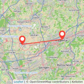 Wuppertal Mettmann Mitfahrgelegenheit Karte
